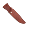 14 3/8" White Smooth Bone Bowie Damascus w/Leather Sheath - Image 2
