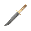 14 3/8" American STD Bowie Damascus Genuine India Stag Bone™ w/Leather Sheath