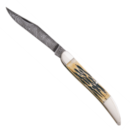 5″ Genuine India Stag Bone™ Large Toothpick Damascus – 5193D