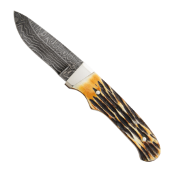 7-7/8″ Genuine India Stag Bone™ Pro Skinner Damascus – 549D