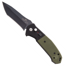 5″ Auto Bold Action® V Black/OD Green G10 Handle with Black Blade – AC-550-B4-B