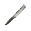 Bear Song??VIII | Grey Stainless Handle w/ Damascus Bayonet Blade