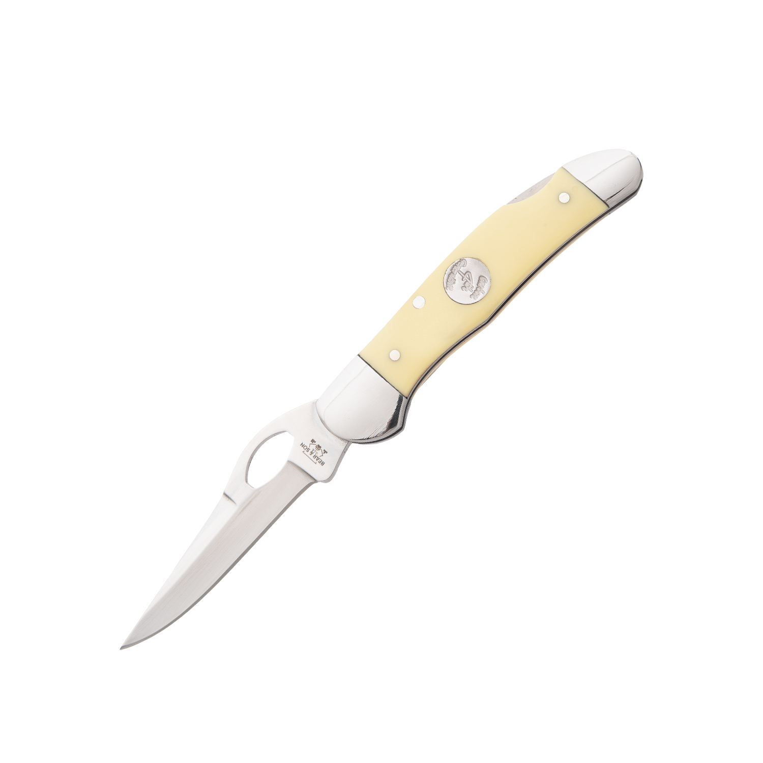 BEAR & SON KNIFE - 4\" BARLOW - INDIA STAG BONE - STAINLESS STEEL...