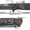 4 1/2" Black G10 Assisted Tanto Sideliner - BE503 - Image 3