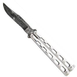 5″ Stainless Steel Butterfly Damascus – SS14D