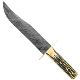 12″ American Bowie Damascus Genuine India Stag Bone™ – 501D