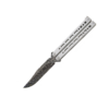 Small Bear Song® IX | Grey Stainless Handle w/ Bowie Clip Damascus