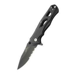 Rancor IV  |  4-1/2″ G10 Handle/ Black Partially Serrated Blade w/Pocket Clip S35VN