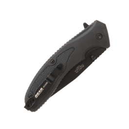 4-1/2″ Black Zytel® Sideliner Assisted Opener Partially Serrated Blade