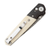 4 3/8" White Smooth Bone Handle w/ Carbon Fiber Bolster Lawman - Image 3