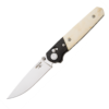 4 3/8" White Smooth Bone Handle w/ Carbon Fiber Bolster Lawman