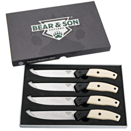 4 PCS 9 1/2″ White Smooth Bone Professional Steak Knife Set