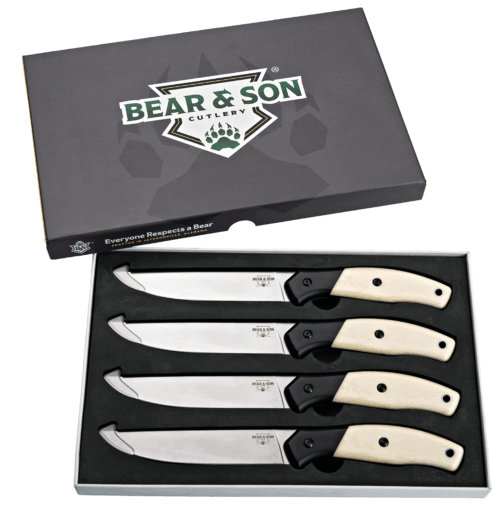 4 PCS 9 1/2" White Smooth Bone Professional Steak Knife Set