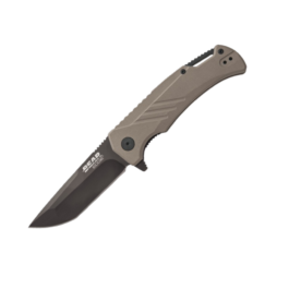 4 1/2″ Tan G10 Assisted Opener w/ Black Blade
