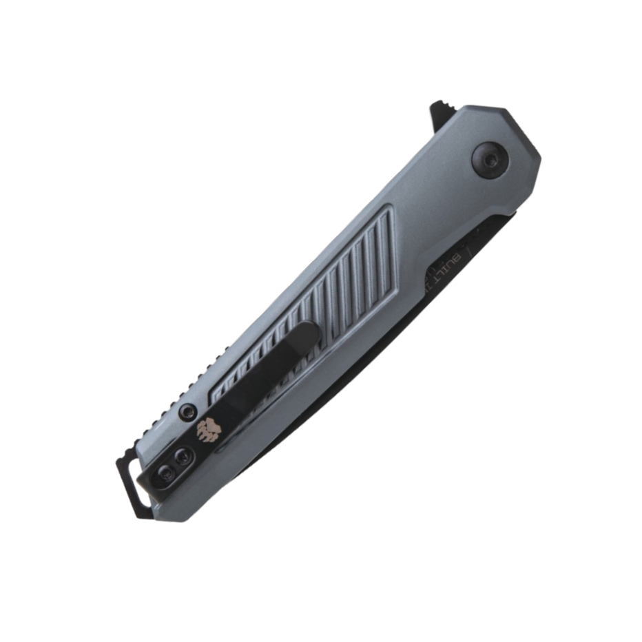 4 3/4" Dark Gray Aluminum Assisted Opener w/ Black Blade - Image 2