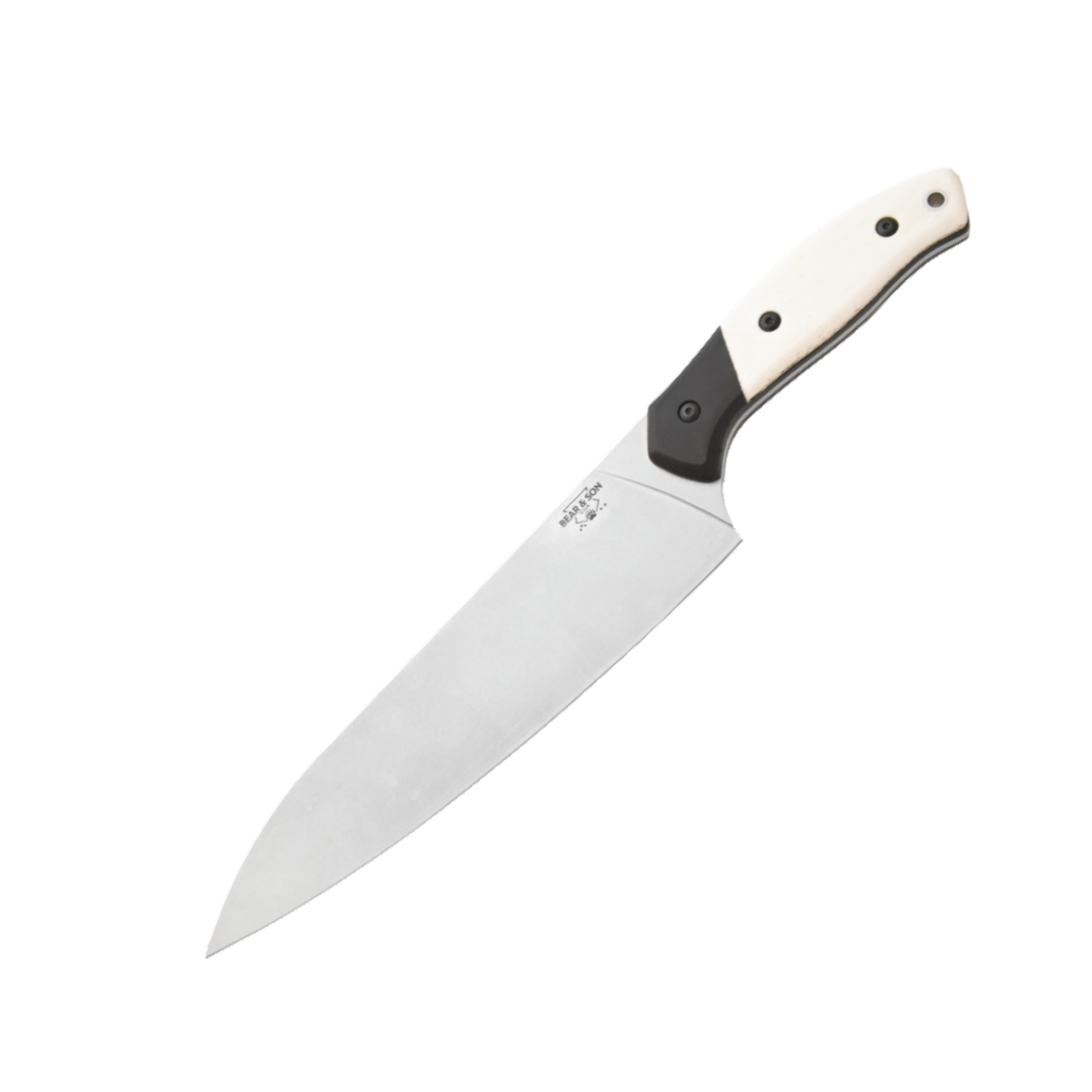12 7/8" White Smooth Bone & G10 Professional Chef Knife